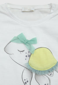 Turtle print two-piece set - Bianco & Acquamarina