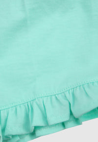 Turtle print two-piece set - Bianco & Acquamarina
