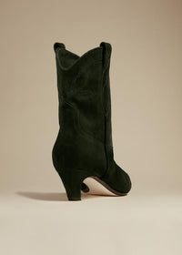 Dallas ankle boot in leather - Dark Olive