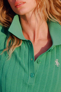 SRC polo shirt with mesh logo - Spring Green