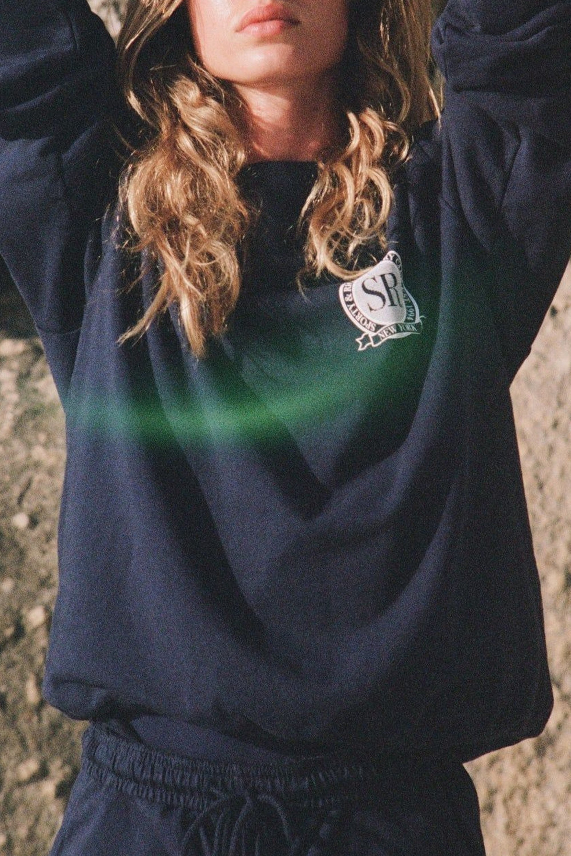 Royal Club Crewneck - Navy & White