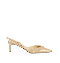 Slingbacks Cleopatra 60 à strass en satin - Beige & Shadow