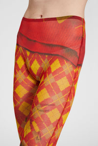 Legging Les Punks en tulle - Red & Beige & Yellow