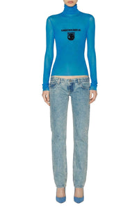 Top unisexe JPG x Shayne Oliver en tulle - Ibiza Blue & Black