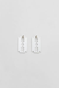 Boucles d'oreilles unisexes rasoir Les Punks - Silver