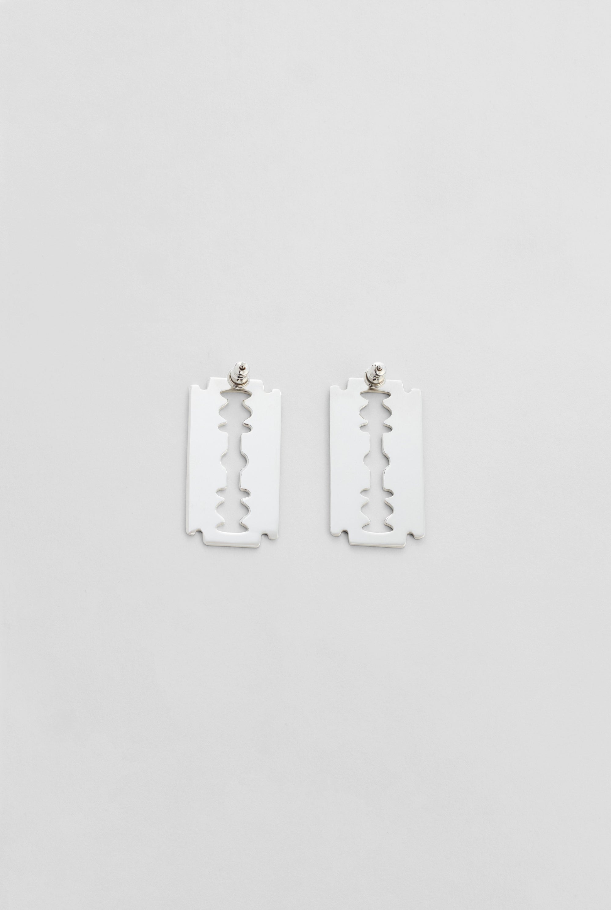 Boucles d'oreilles unisexes rasoir Les Punks - Silver