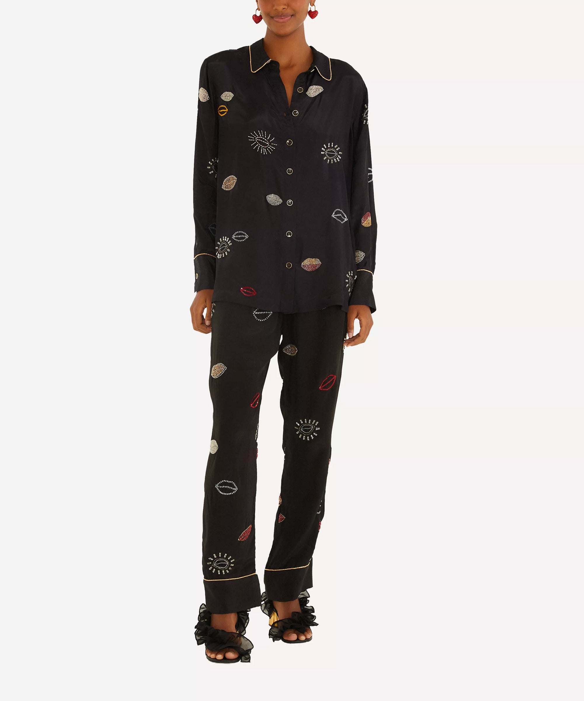 DIFFUSELY_Beaded Kisses Black Pantalon - Beaded Kisses Black