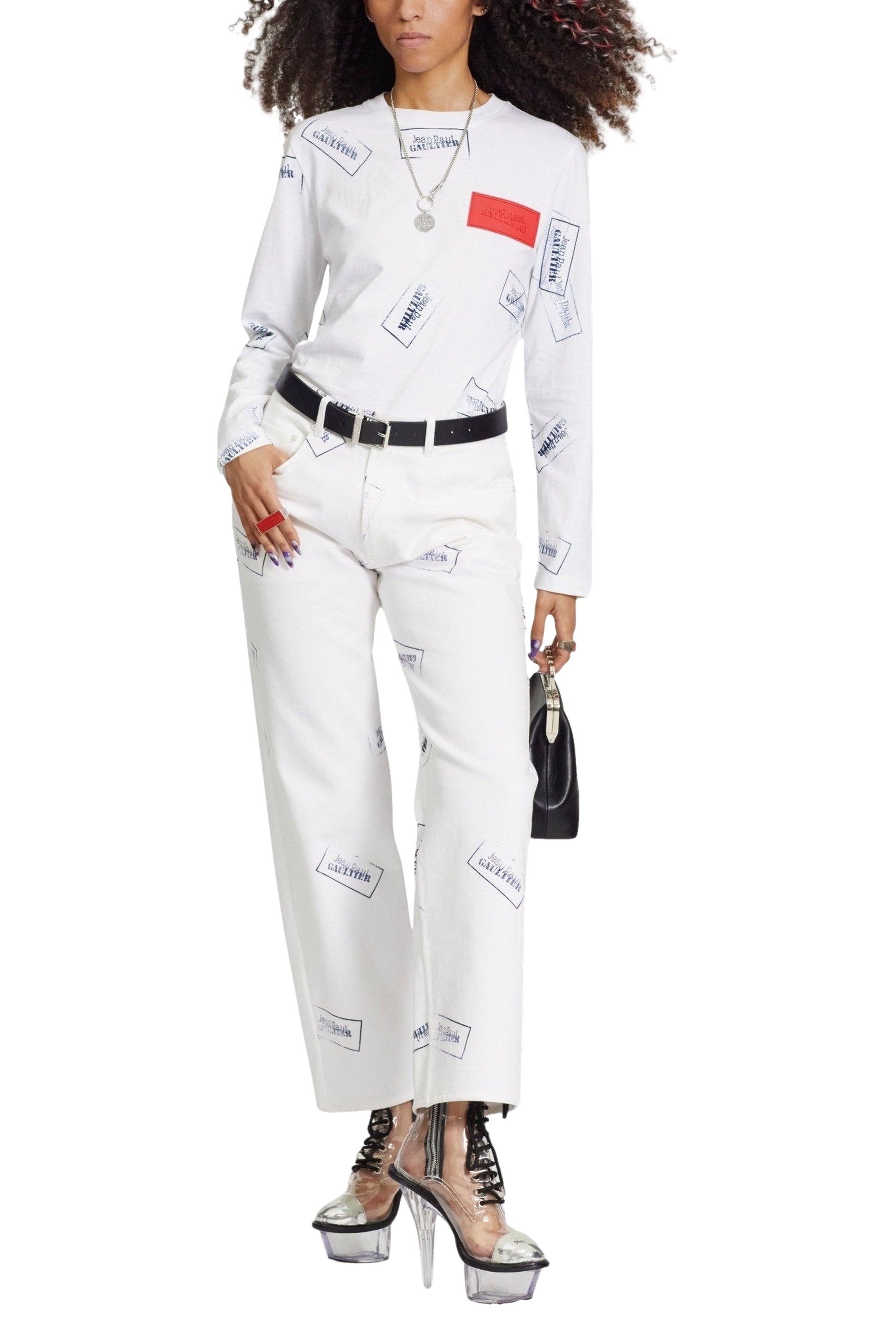 Pantalon unisexe Les Punks en denim - White & Navy