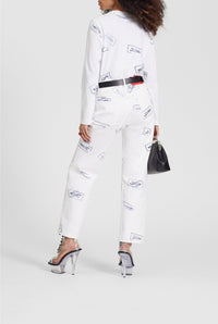 Pantalon unisexe Les Punks en denim - White & Navy