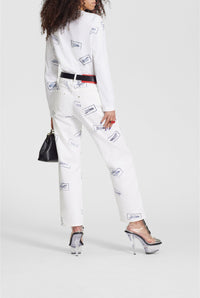 Pantalon unisexe Les Punks en denim - White & Navy