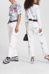 Pantalon unisexe Les Punks en denim - White & Navy