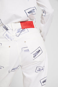 Pantalon unisexe Les Punks en denim - White & Navy