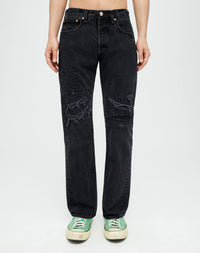 Sashiko 501 Straight Jeans - Vintage Black