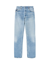 70's Straight Jeans - Indigo Ass Rip