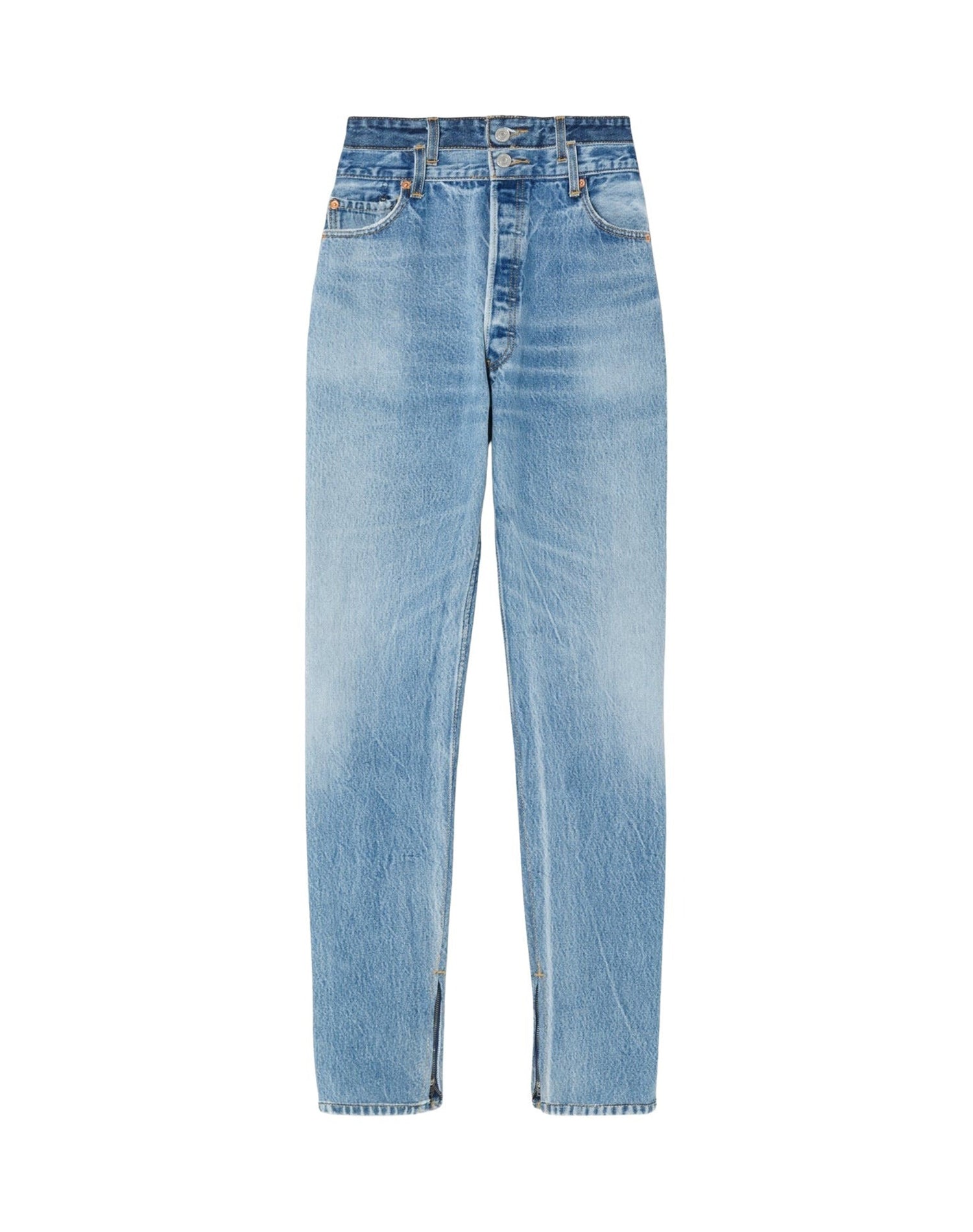 Jean skinny à double taille - Indigo