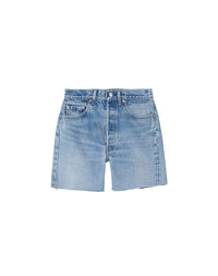 Mid-length denim shorts - Indigo