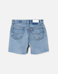 Mid-length denim shorts - Indigo