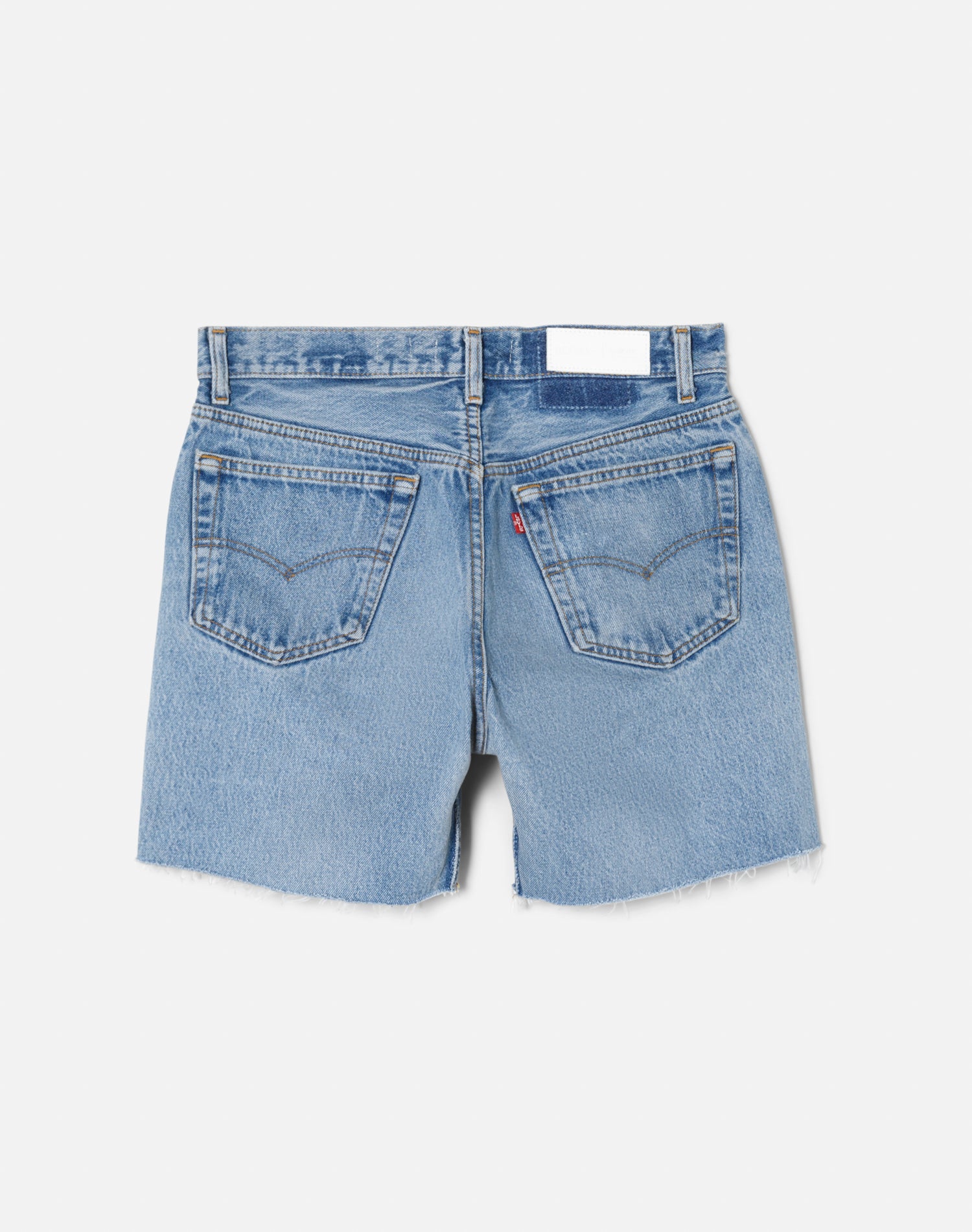 Mid-length denim shorts - Indigo