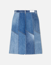 Jupe midi à panneaux - Indigo