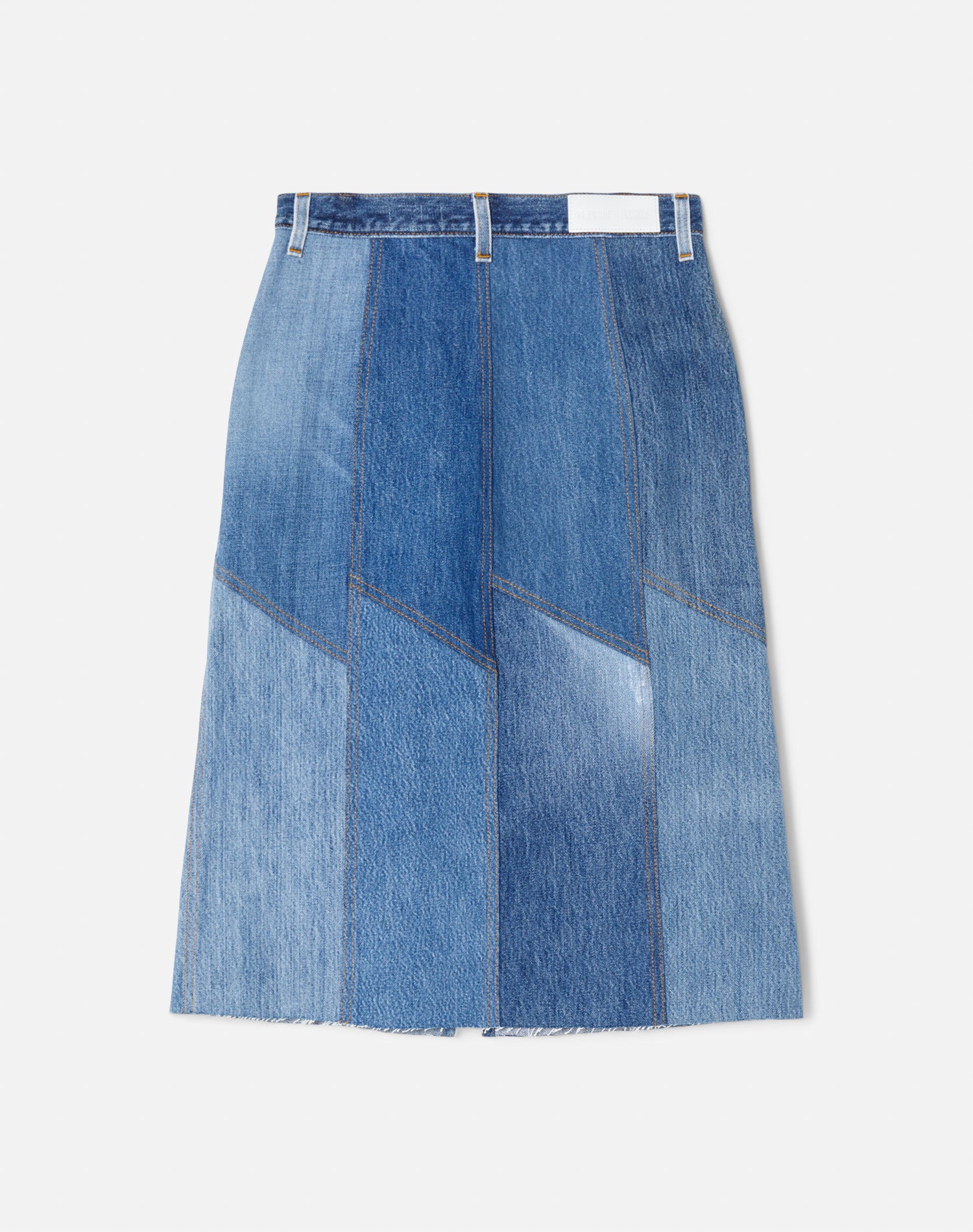 Jupe midi à panneaux - Indigo