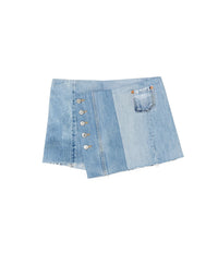 Mini jupe portefeuille - Indigo