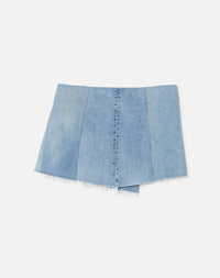 Mini jupe portefeuille - Indigo