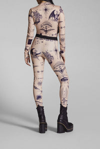 Legging JPG x Sacai imprimé - Beige