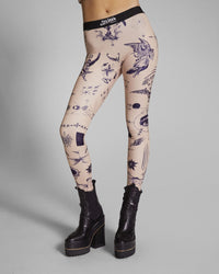 Legging JPG x Sacai imprimé - Beige
