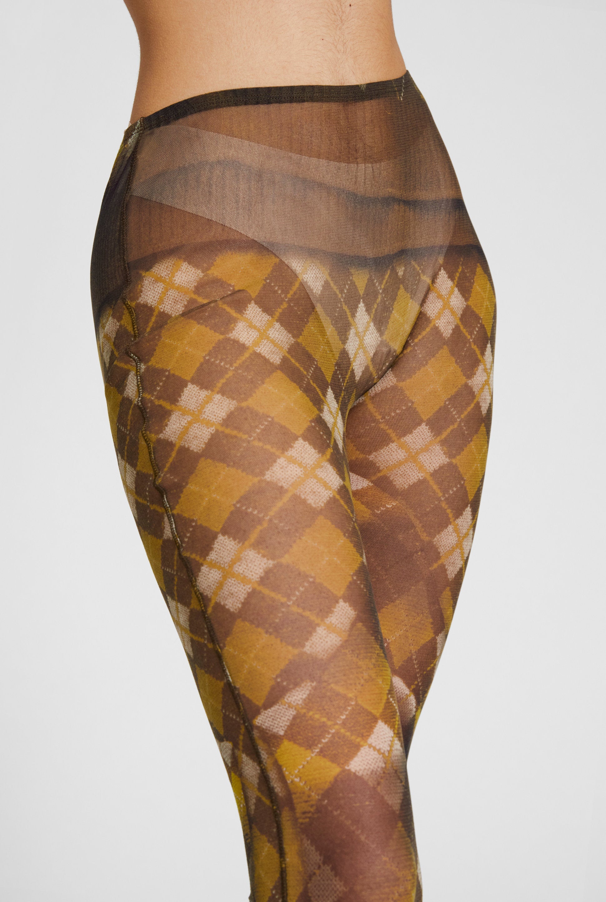Les Punks tulle legging - Brown & Ecru