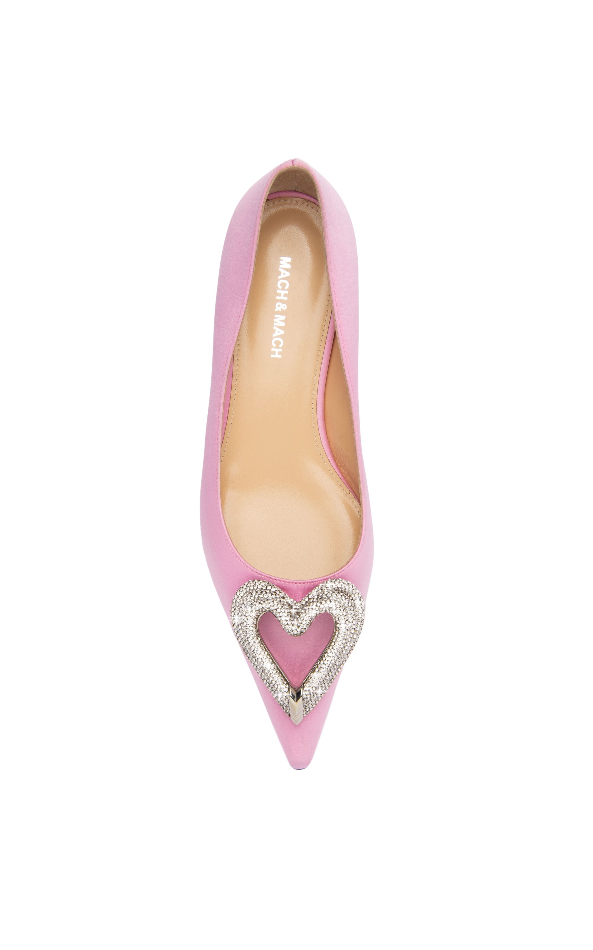 Triple Heart ballerinas in silk & strass - Pink
