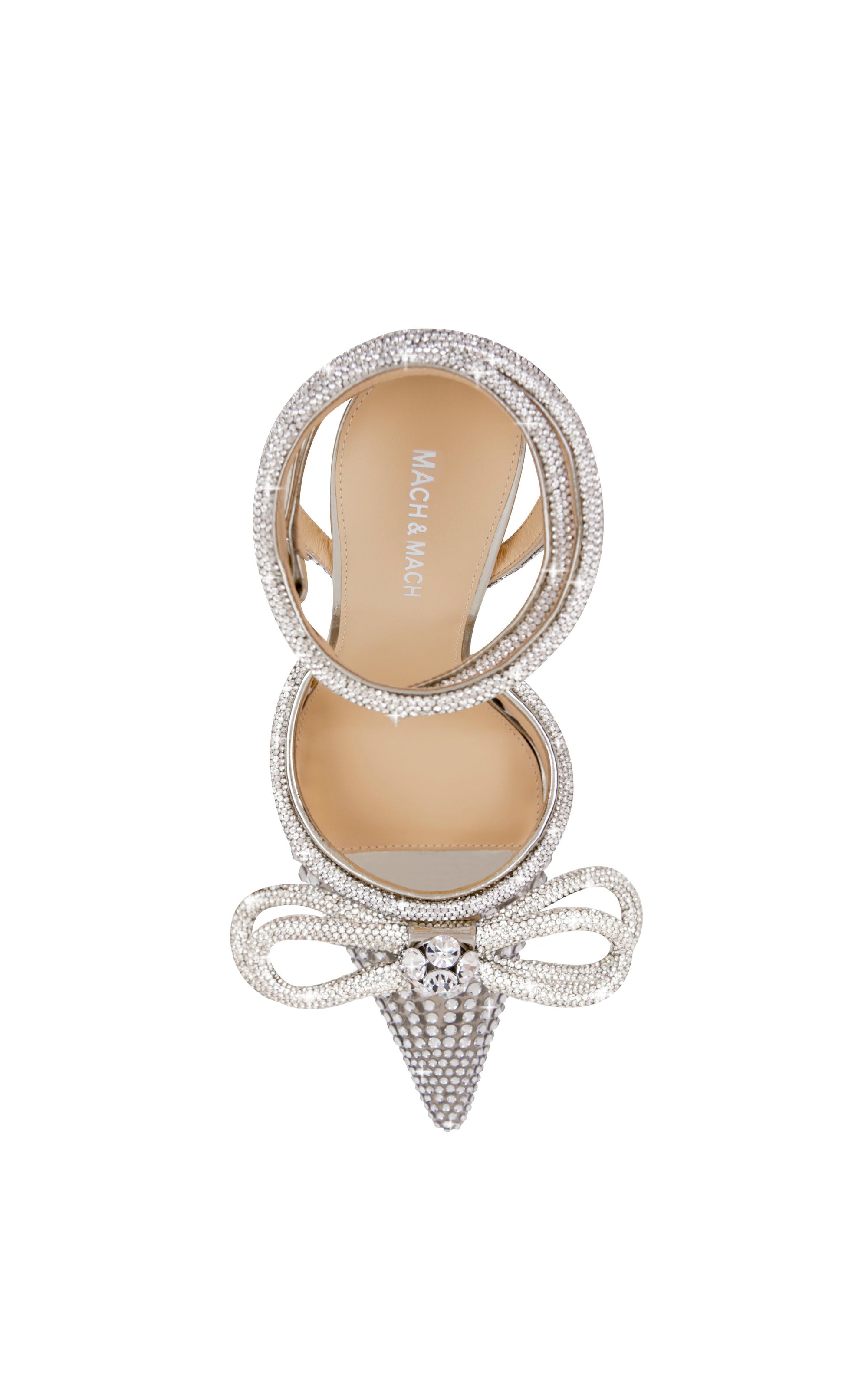 Double Bow 95 strappy pumps with rhinestone embellishments - Light Gold