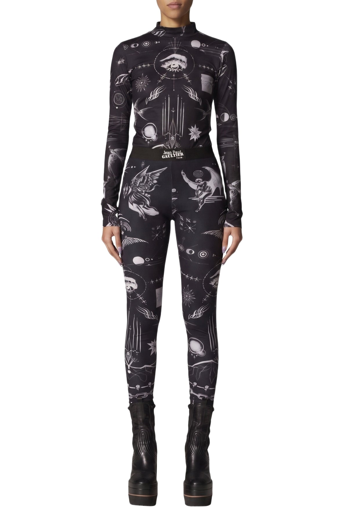 JPG x Sacai printed unisex top - Black