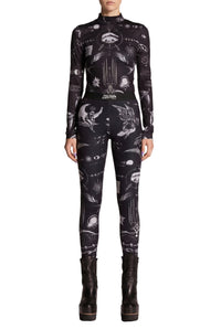 JPG x Sacai printed unisex leggings - Black