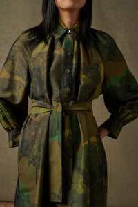 MULTICO VERT ROBE CHAINE & TRAME SAVANE