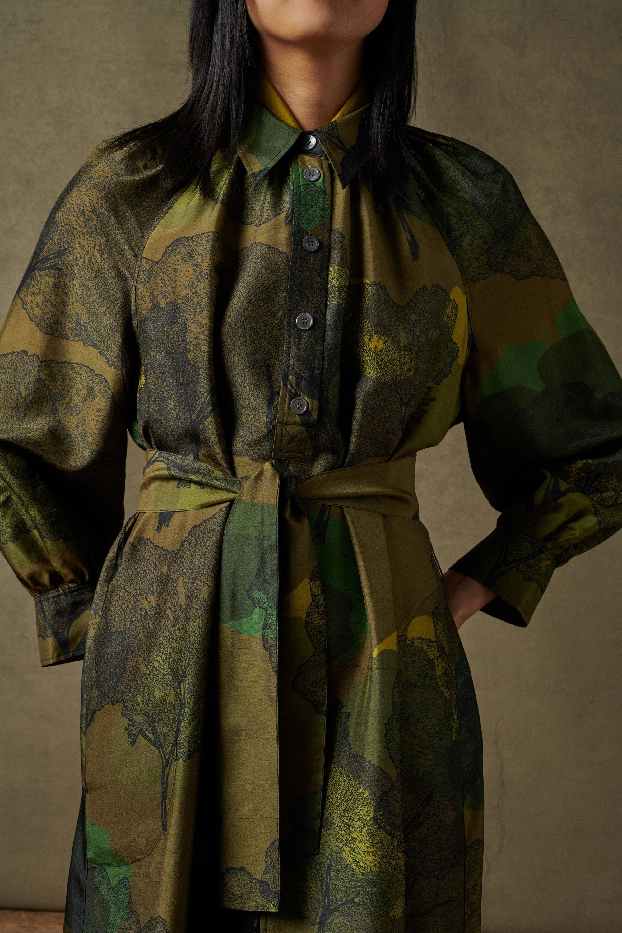 MULTICO VERT ROBE CHAINE & TRAME SAVANE