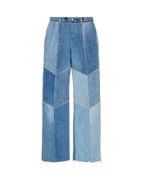 RE/DONE x Levi's wide leg raw denim jeans - Indigo Patch