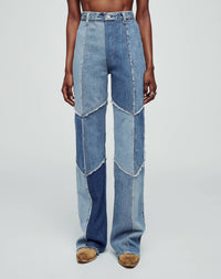 RE/DONE x Levi's wide leg raw denim jeans - Indigo Patch