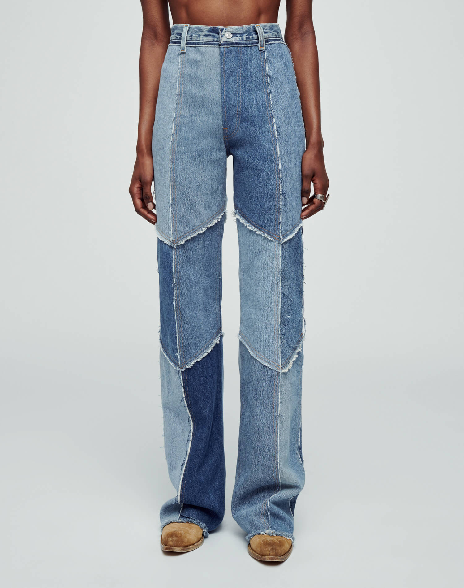 RE/DONE x Levi's wide leg raw denim jeans - Indigo Patch