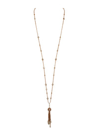 1qty NEW / Vermeil Sautoir 90cm vermeil rose serti de Burmalite blanche serti clos et pompom // RECO : 313€