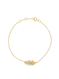 2qty NEW / Or rose 18 ct Bracelet comme une Plume sur or rose serti de diamant synthétiques taille brillant // RECO : 495€