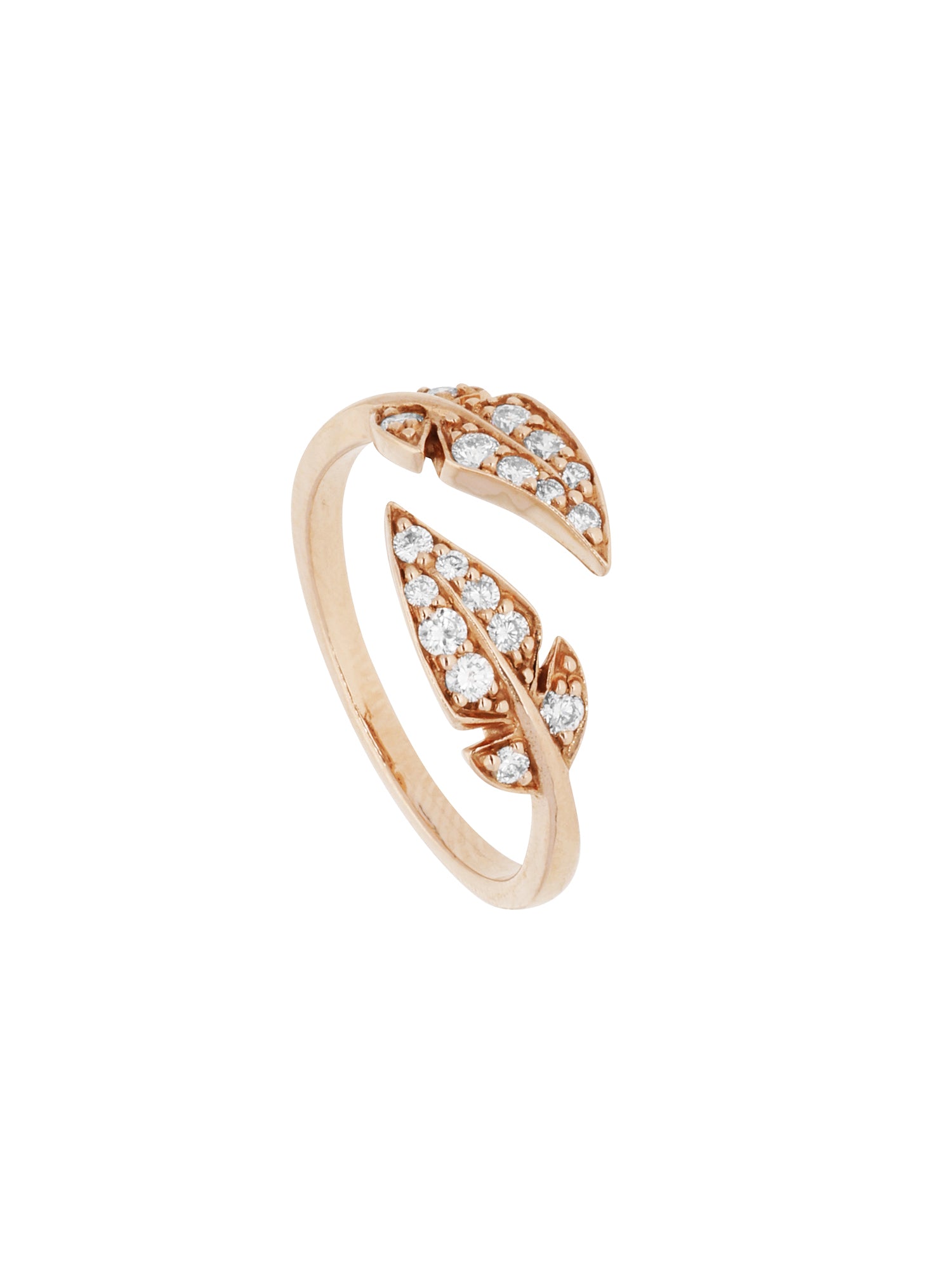2qty NEW / Or rose 18 ct Bague Toi & Moi Comme une Plume en or rose 18 carats // RECO : 475€