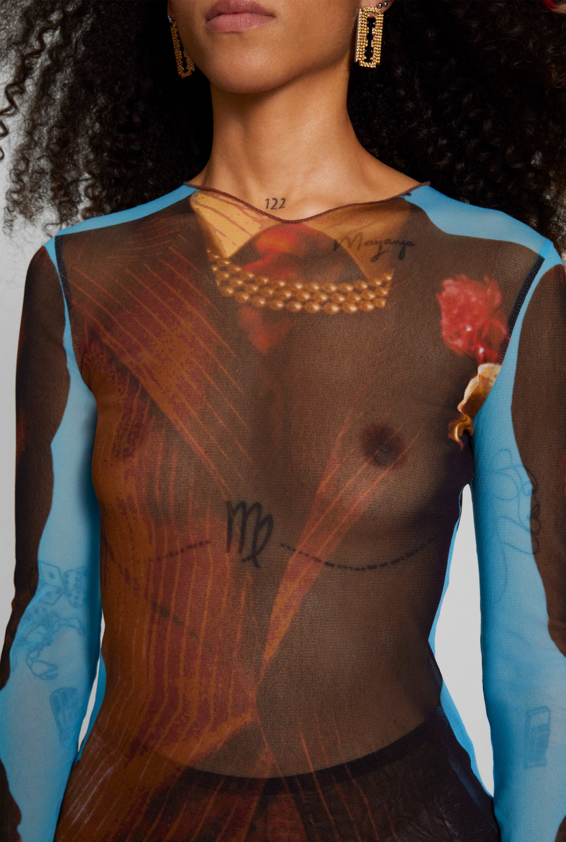 Top Les Punks à manches longues en tulle - Multicolor
