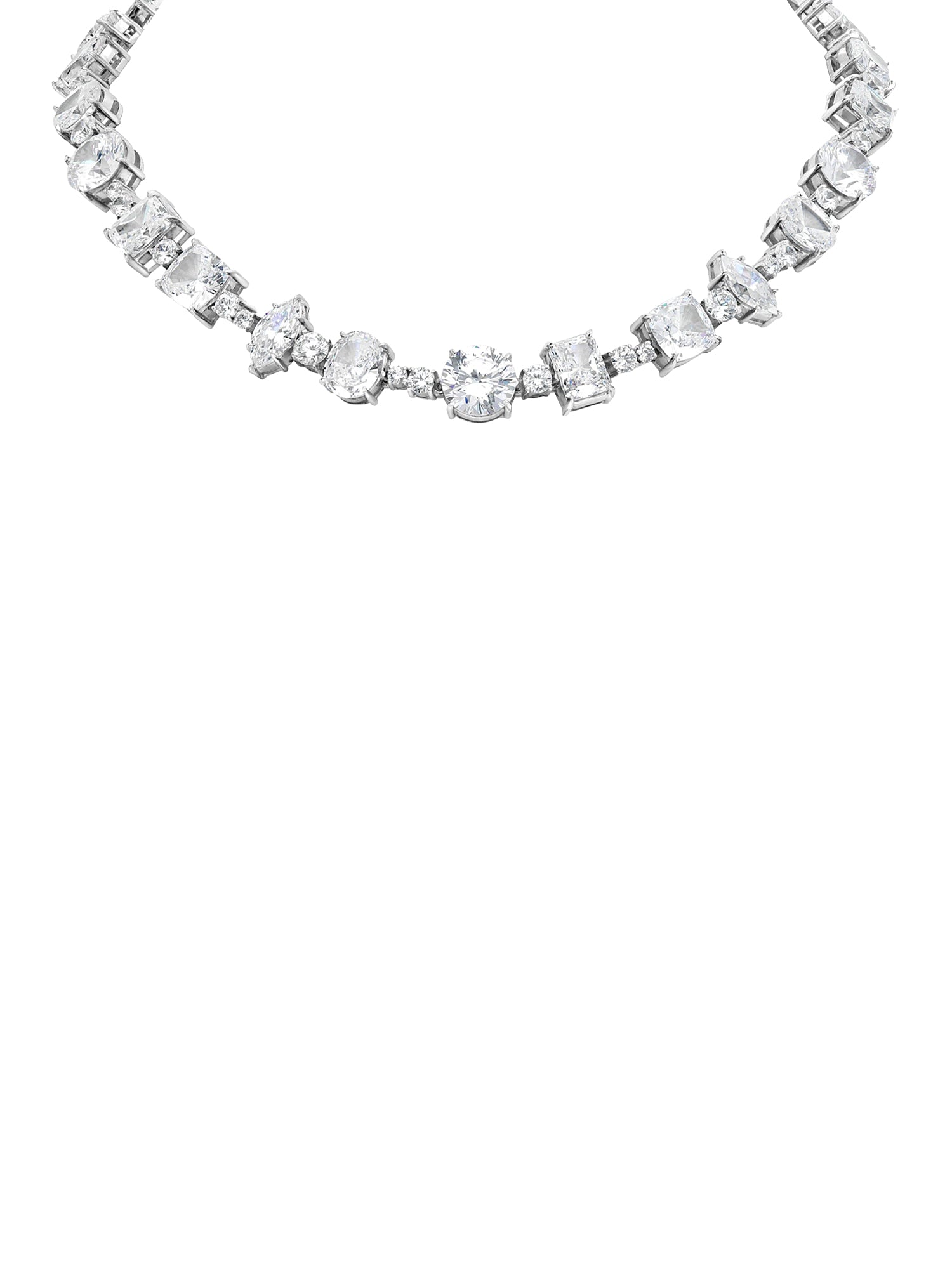 1qty DJV / QTY DISPO : 1-QTY VENDUES : 0-ST : 0% PRIX DJV : 1390€ // Argent Rhodié Collier en argent rhodié serti de Burmalite™ blanche taille brillant /// RECO : 1470€