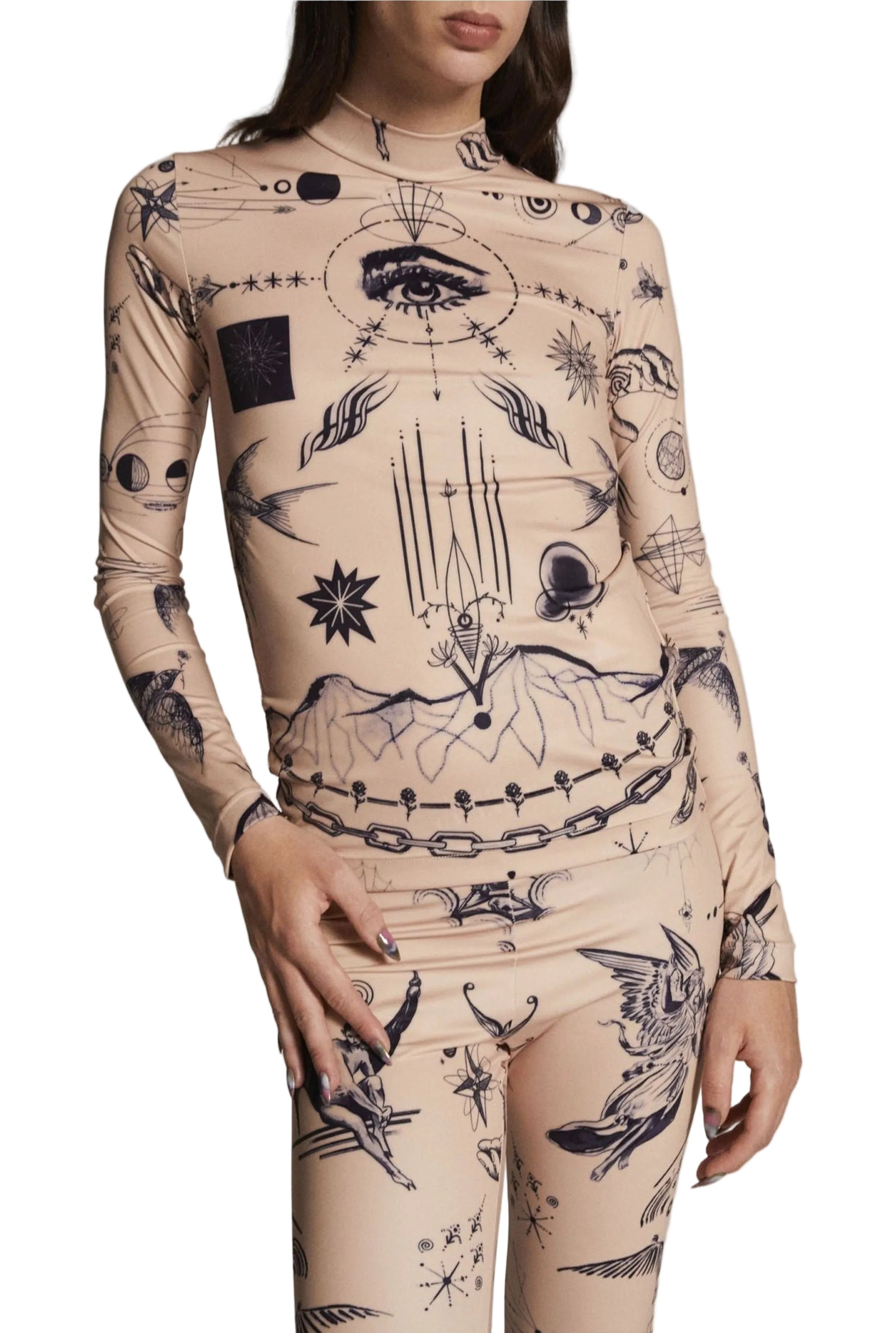 Top JPG x Sacai imprimé - Beige