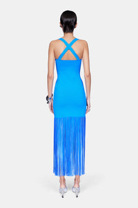 Robe Mia à franges - Ocean & Sky Blue