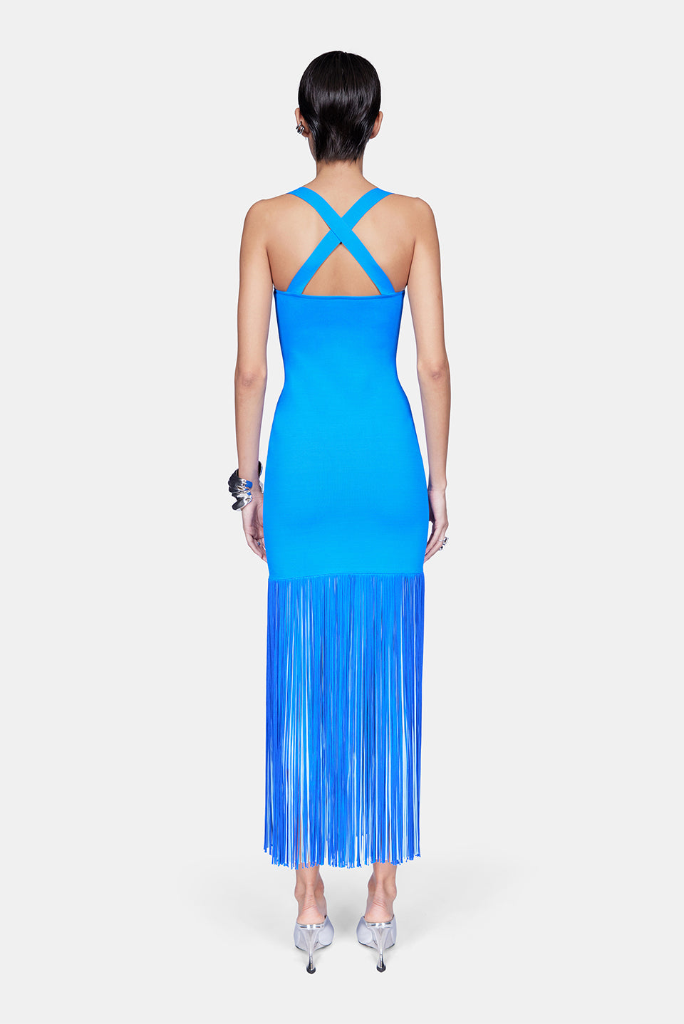 Robe Mia à franges - Ocean & Sky Blue