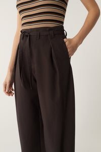 MARRON FONCE _ Pantalon Palermo en coton - Marron foncé