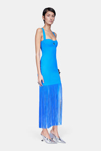 Robe Mia à franges - Ocean & Sky Blue