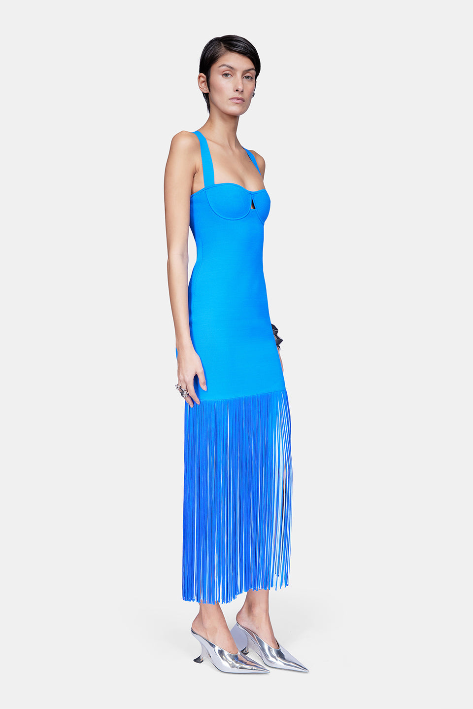 Robe Mia à franges - Ocean & Sky Blue