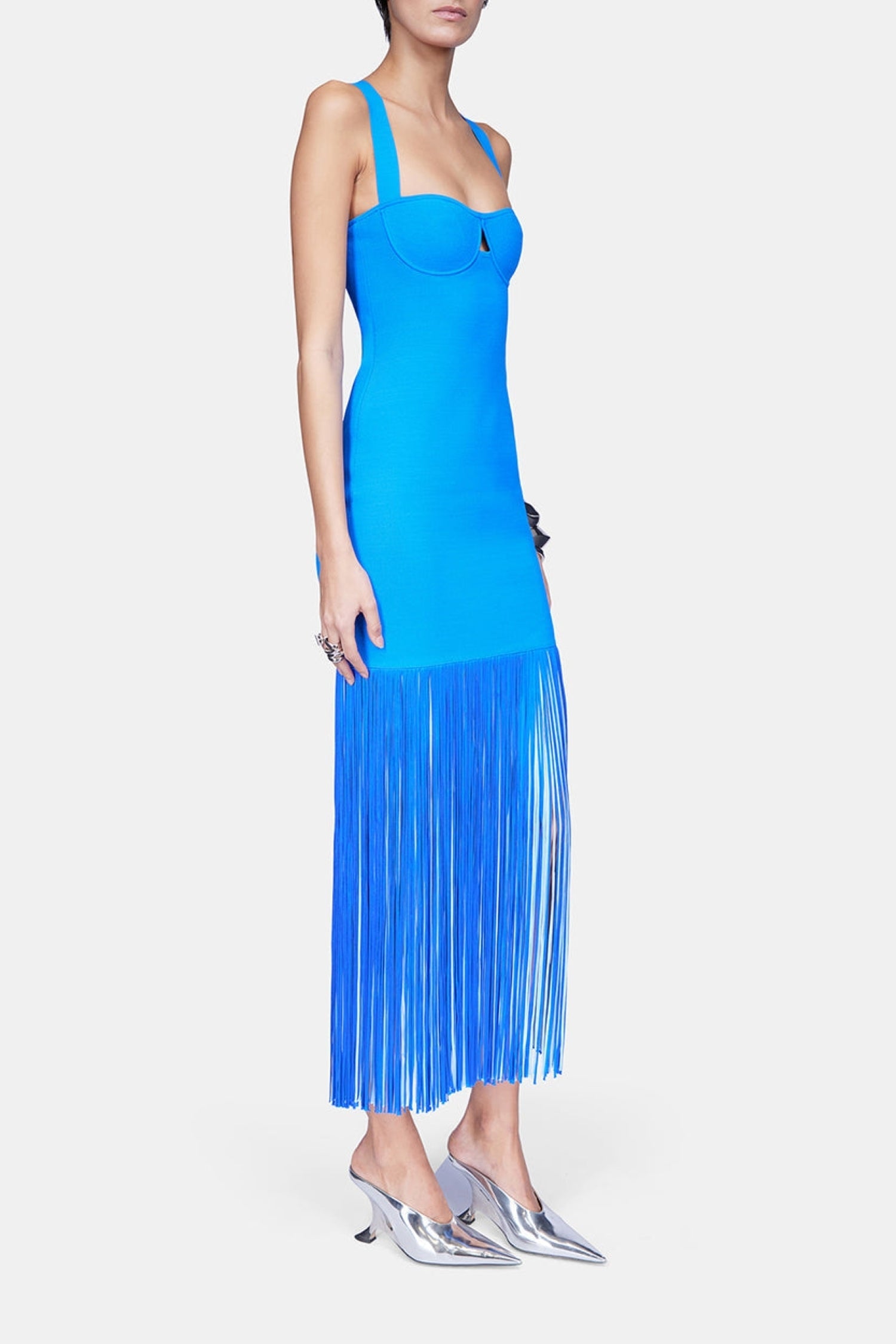 Robe Mia à franges - Ocean & Sky Blue
